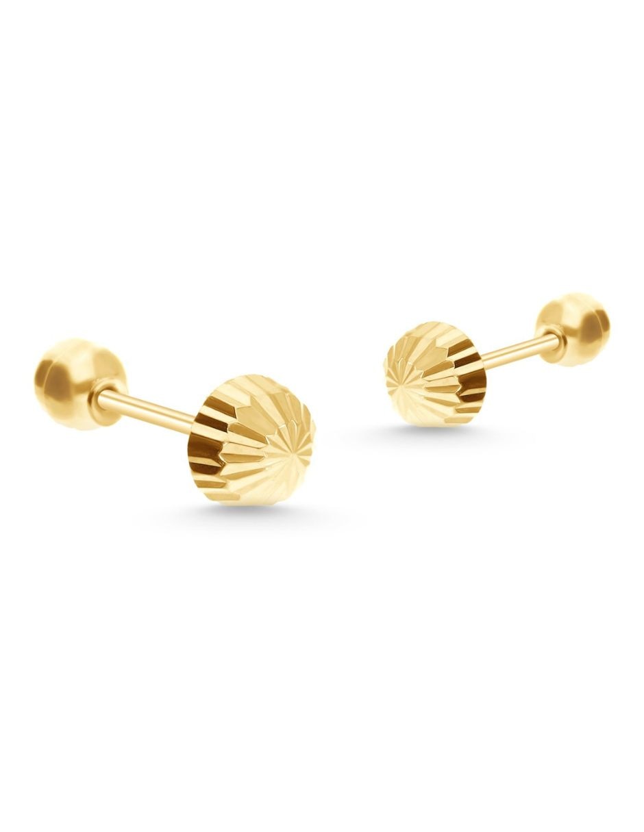 Broqueles de oro 14 k con acabado texturizado Broqueles de oro 14 k con acabado texturizado