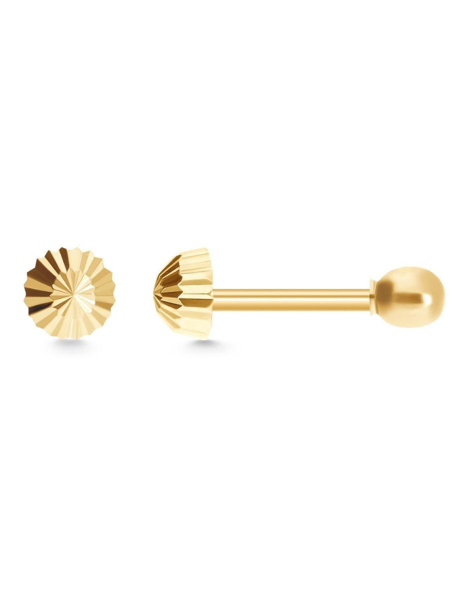 Broqueles de oro 14 k con acabado texturizado 2