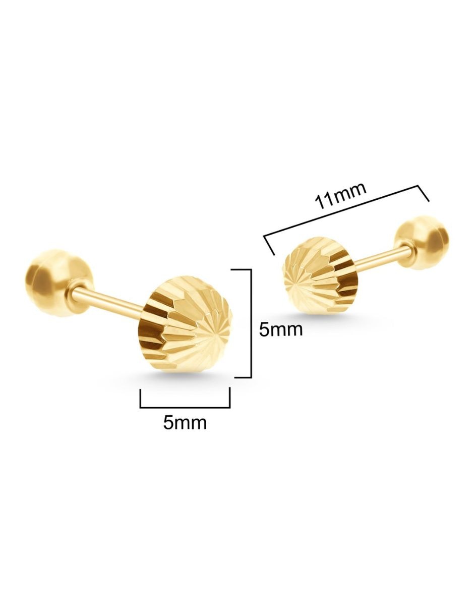 Broqueles de oro 14 k con acabado texturizado 3