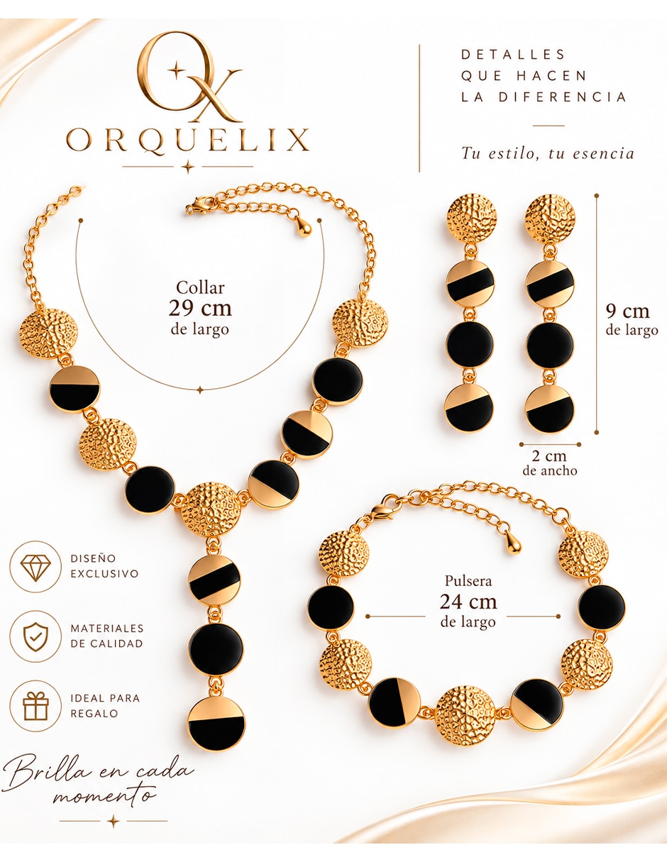 Set collar pulsera y aretes de acero