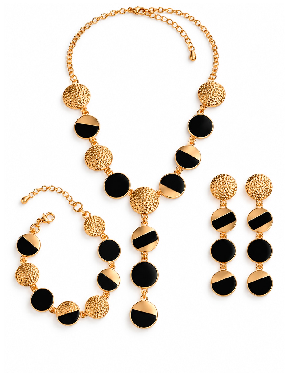 Set collar pulsera y aretes de acero