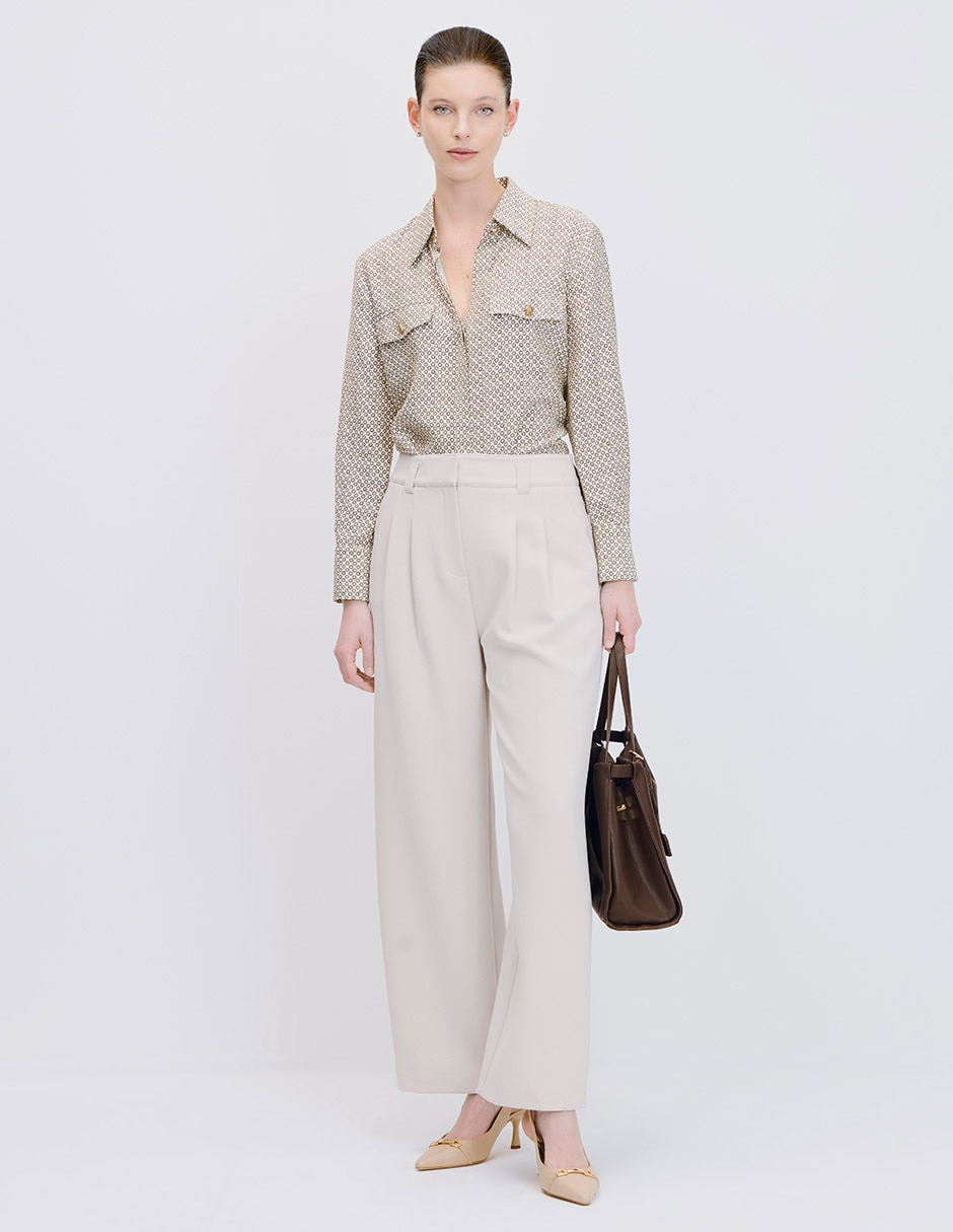 Pantalón alto wide leg para mujer 2