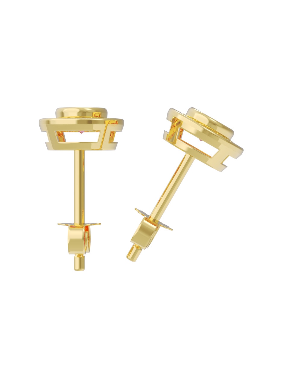 Broqueles de oro 14 k con acabado pulido zirconia 2