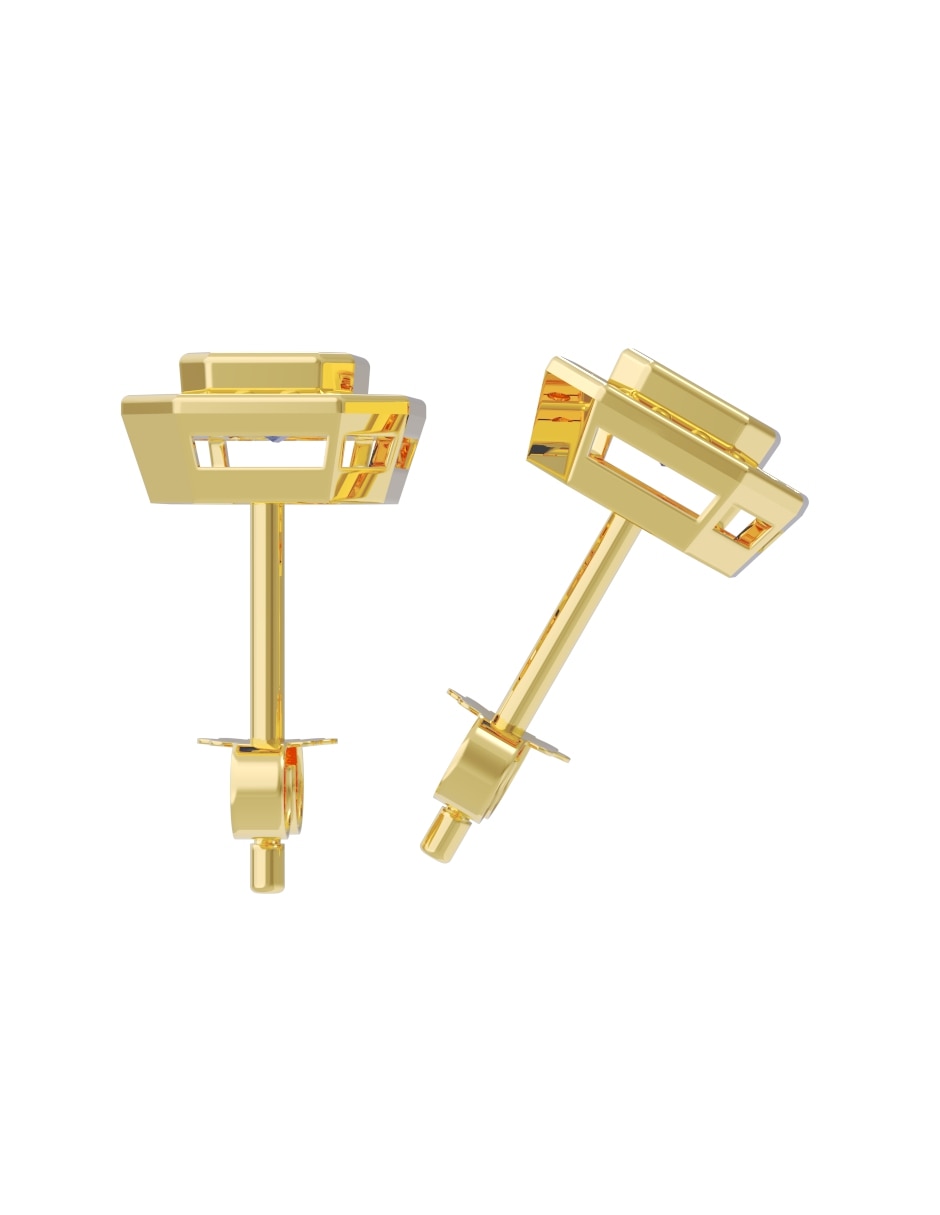 Broqueles de oro 14 k con acabado pulido zirconia 2