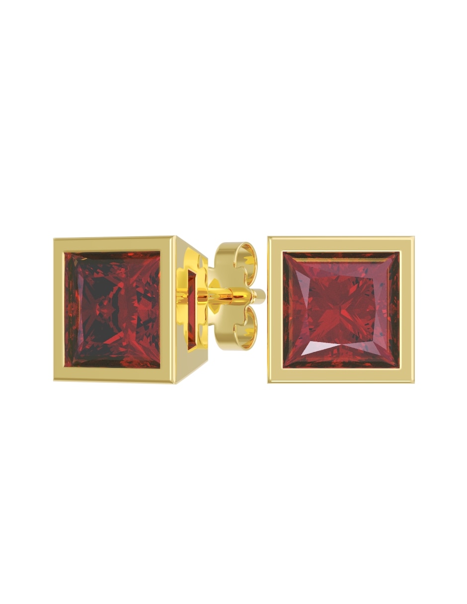 Broqueles de oro 14 k con acabado pulido zirconia Broqueles de oro 14 k con acabado pulido zirconia