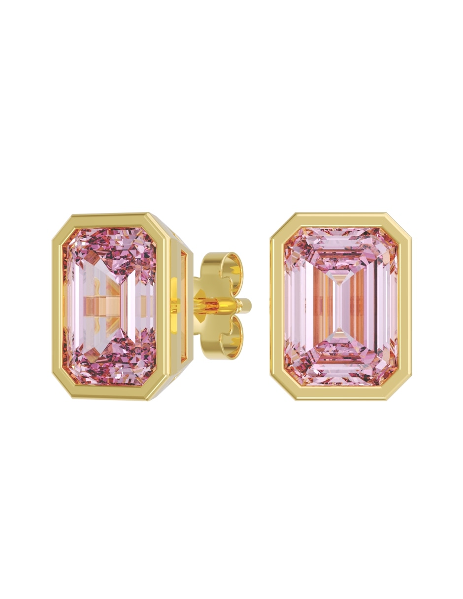 Broqueles de oro 14 k con acabado pulido zirconia