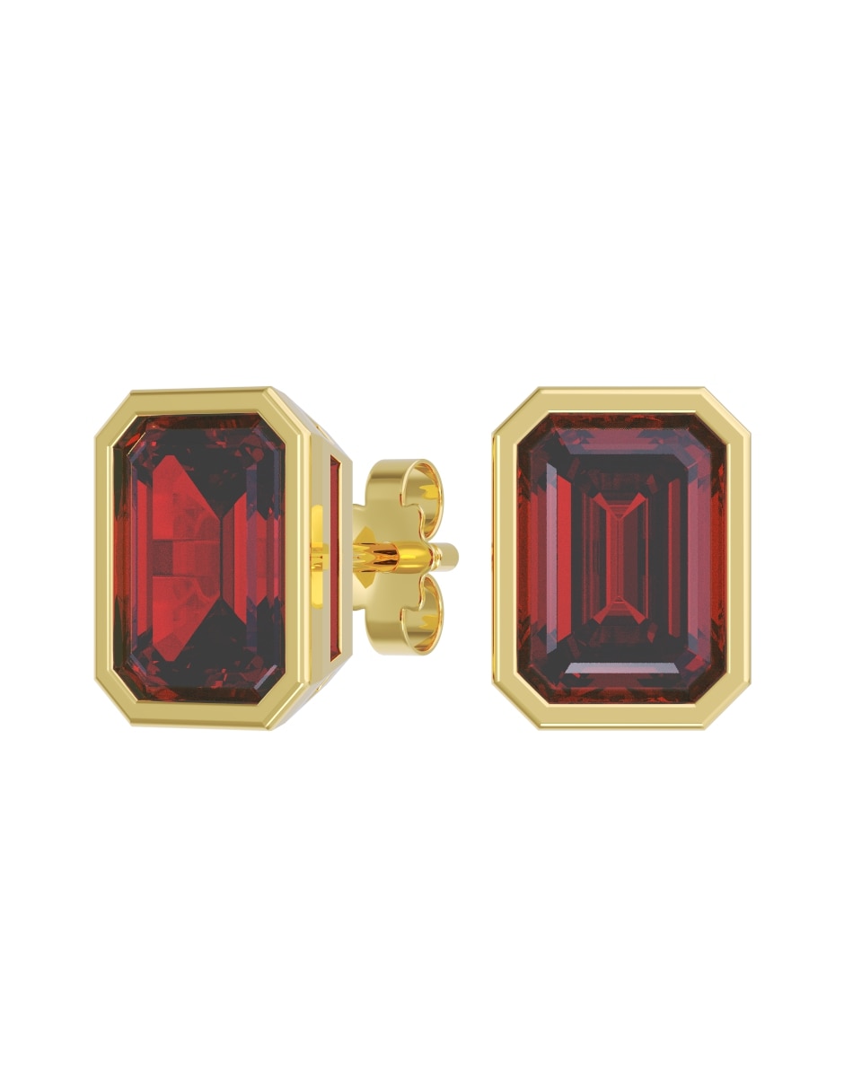 Broqueles de oro 14 k con acabado pulido zirconia