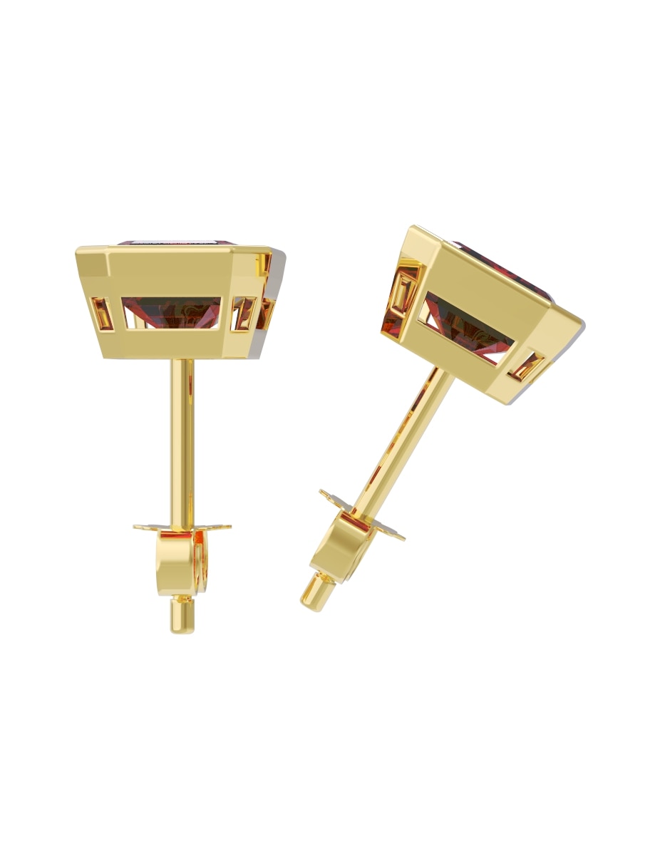 Broqueles de oro 14 k con acabado pulido zirconia 2