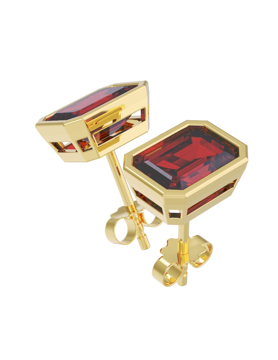 Broqueles de oro 14 k con acabado pulido zirconia 3