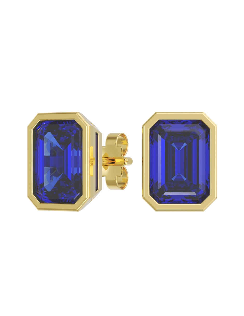 Broqueles de oro 14 k con acabado pulido zirconia