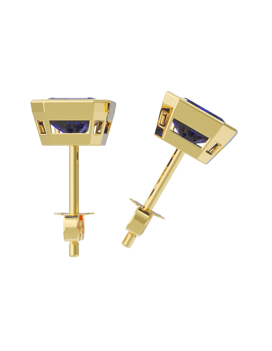 Broqueles de oro 14 k con acabado pulido zirconia 2