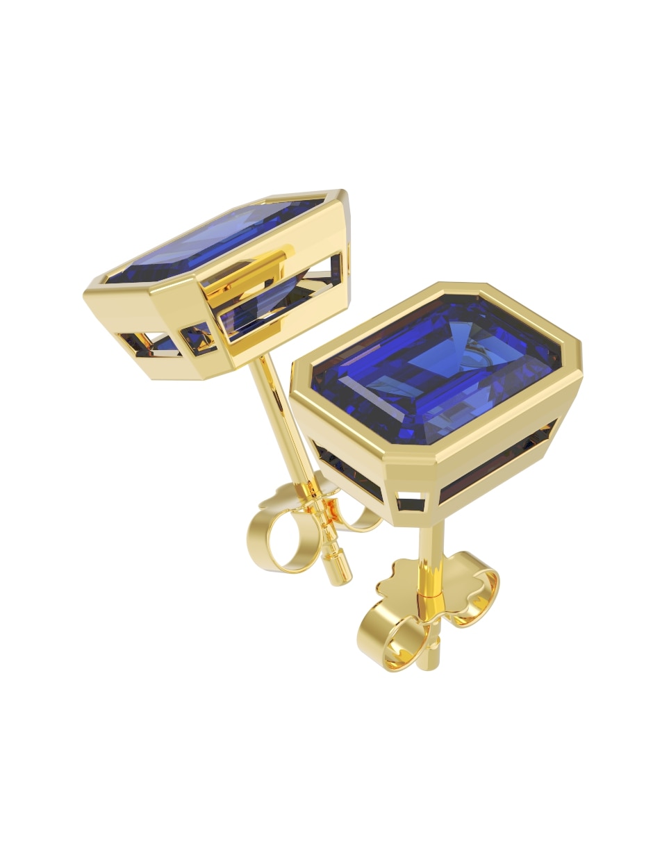 Broqueles de oro 14 k con acabado pulido zirconia 3