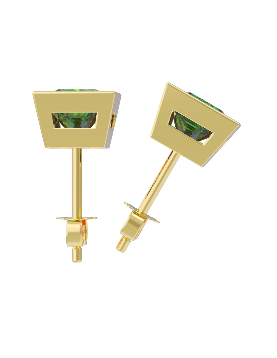 Broqueles de oro 14 k con acabado pulido zirconia 2