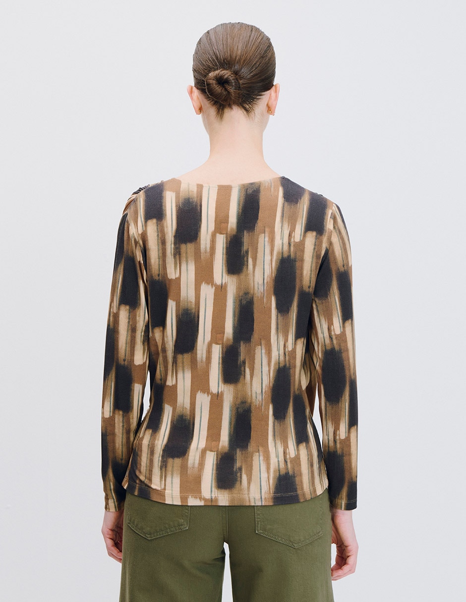 Blusa envolvente kilian manga larga para mujer 3