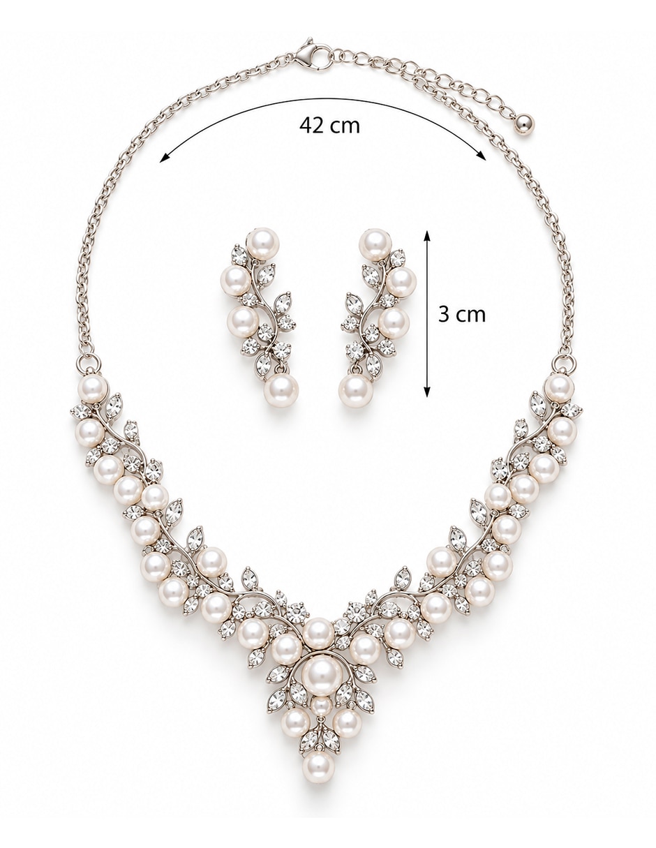 Set de collar y aretes de acero inoxidable
