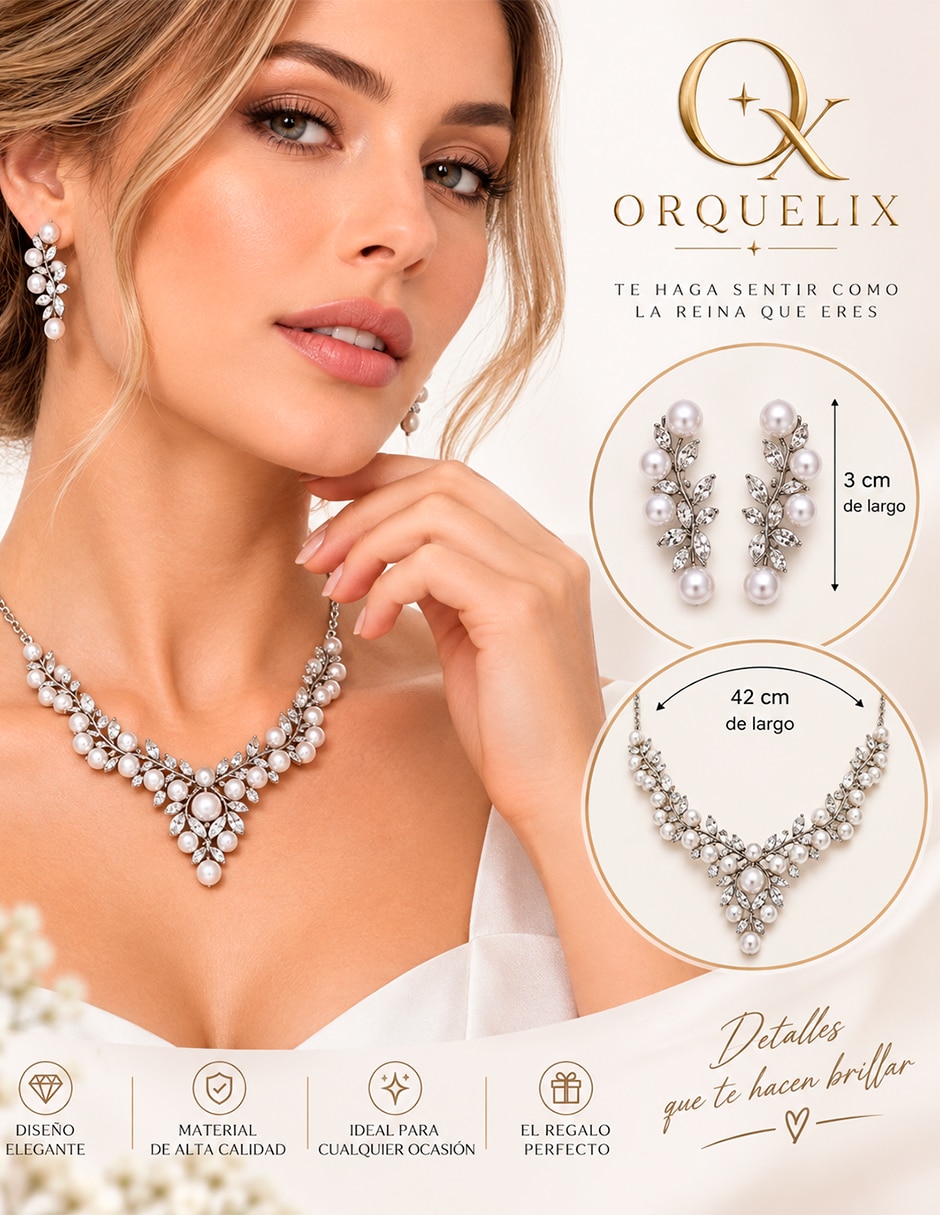 Set de collar y aretes de acero inoxidable