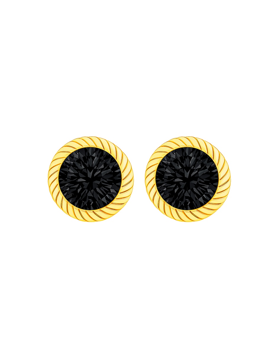 Broqueles de (si aplica) No aplica SIN FAMILIA de Oro amarillo 14 K con acabado Brillante Zirconia