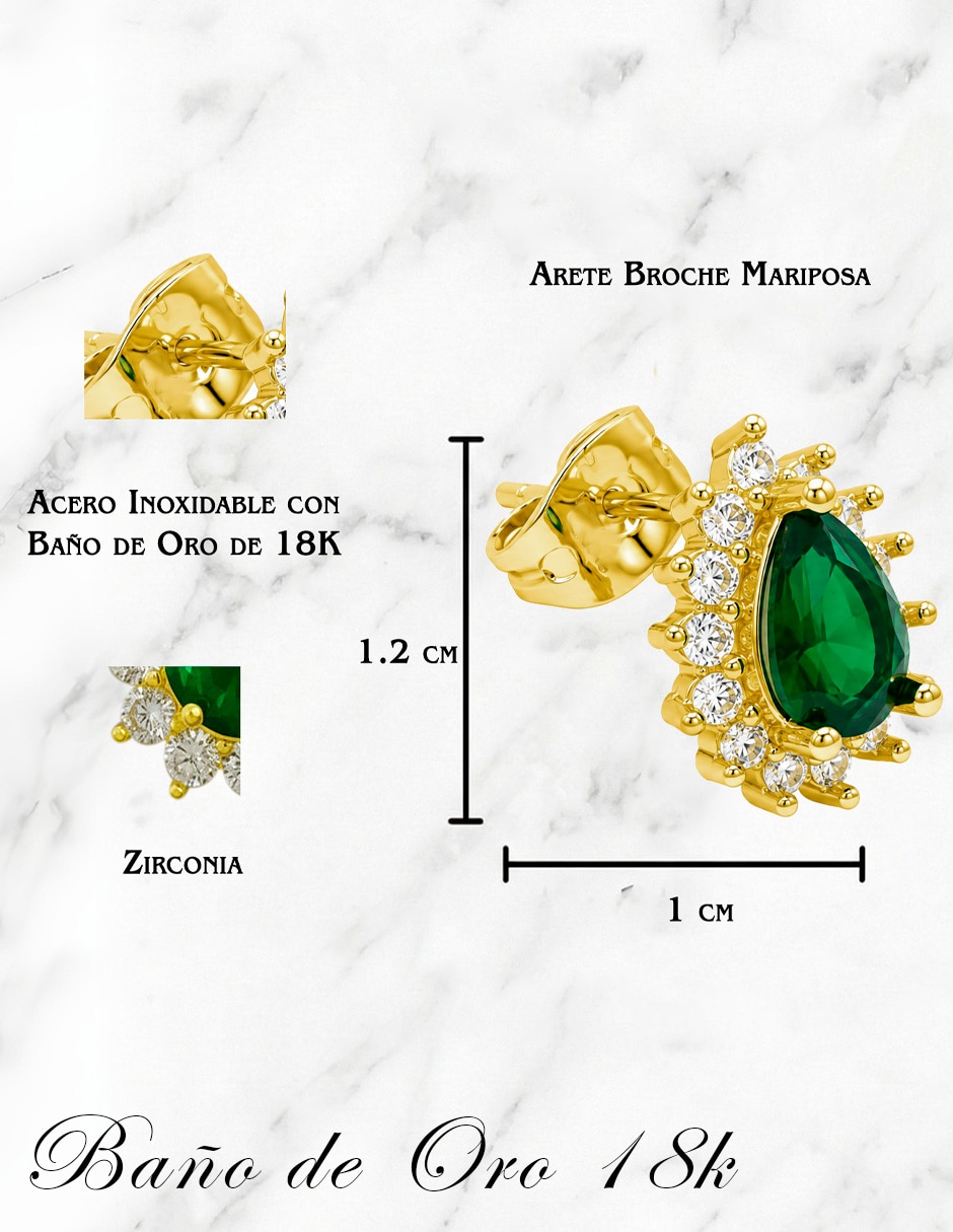 Set de collar y aretes Oro Laminado 18k No aplica de Latón Sin kilataje Zirconia 2