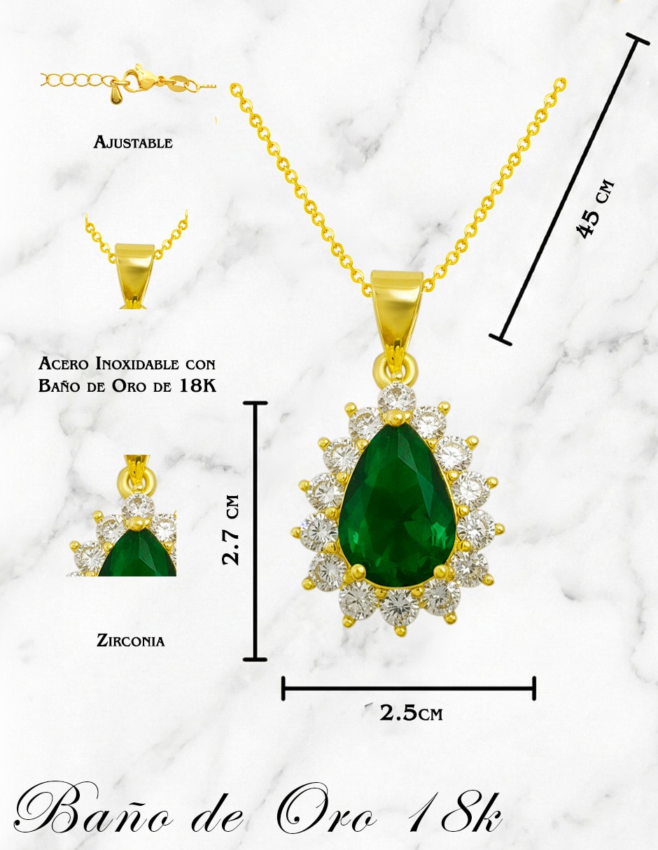 Set de collar y aretes Oro Laminado 18k No aplica de Latón Sin kilataje Zirconia 4