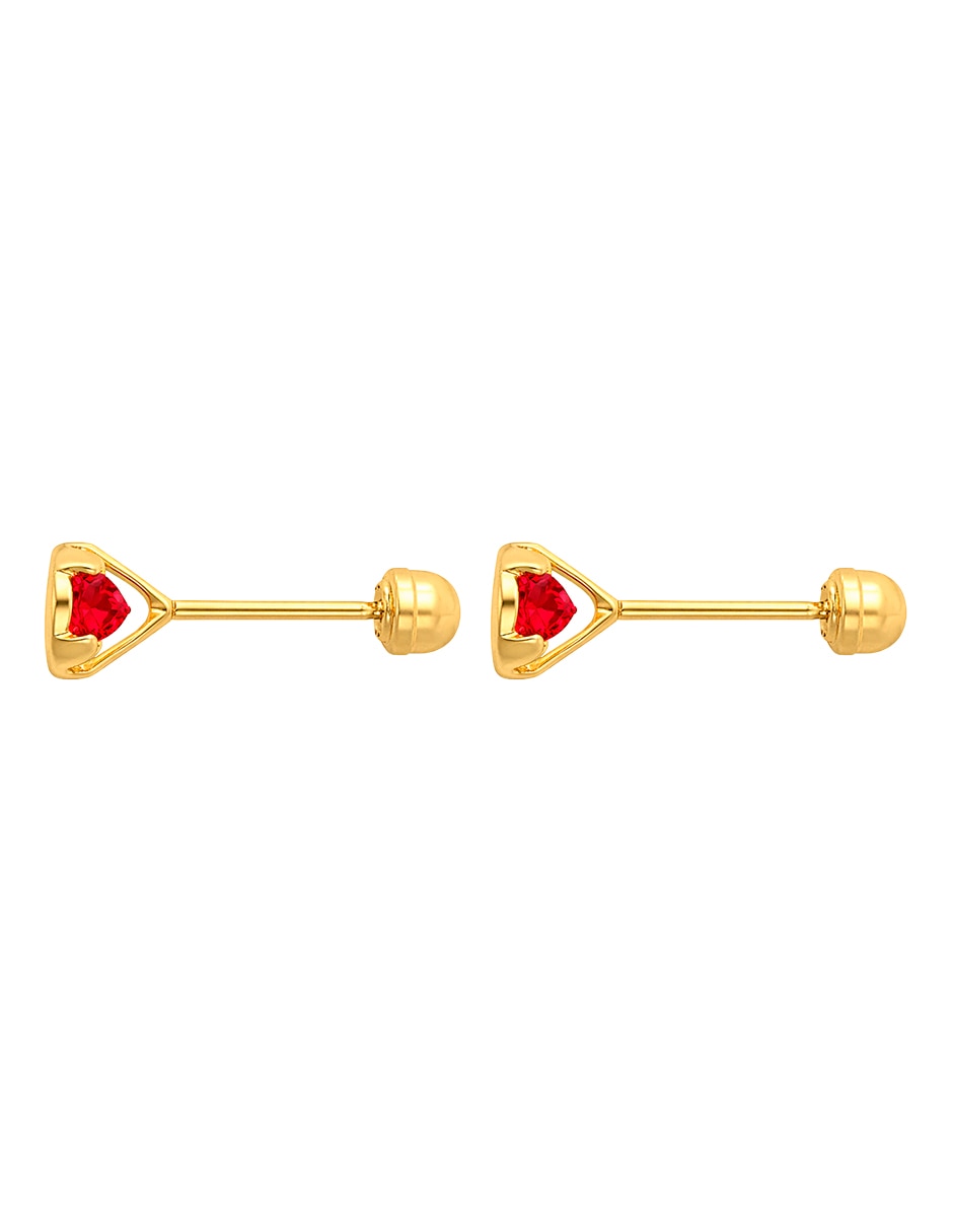 Broqueles de (si aplica) No aplica SIN FAMILIA de Oro amarillo 14 K con acabado Brillante Zirconia 2