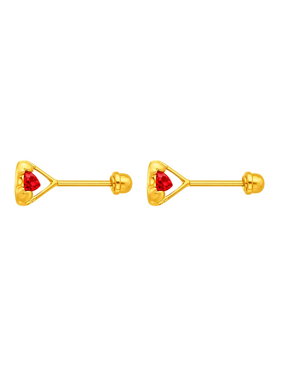 Broqueles de (si aplica) No aplica SIN FAMILIA de Oro amarillo 14 K con acabado Brillante Zirconia 2
