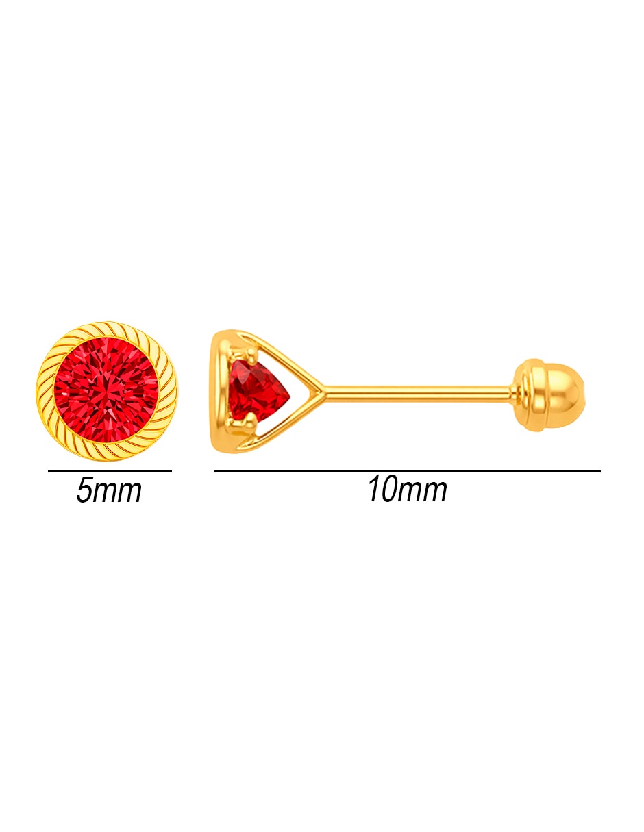Broqueles de (si aplica) No aplica SIN FAMILIA de Oro amarillo 14 K con acabado Brillante Zirconia 5