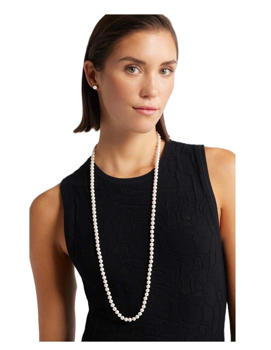 Set de collar y aretes clásico de oro 14 k perla cultivada