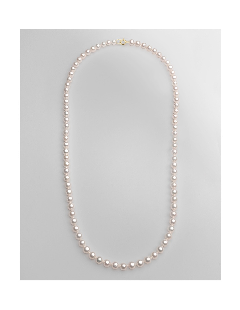 Set de collar y aretes clásico de oro 14 k perla cultivada