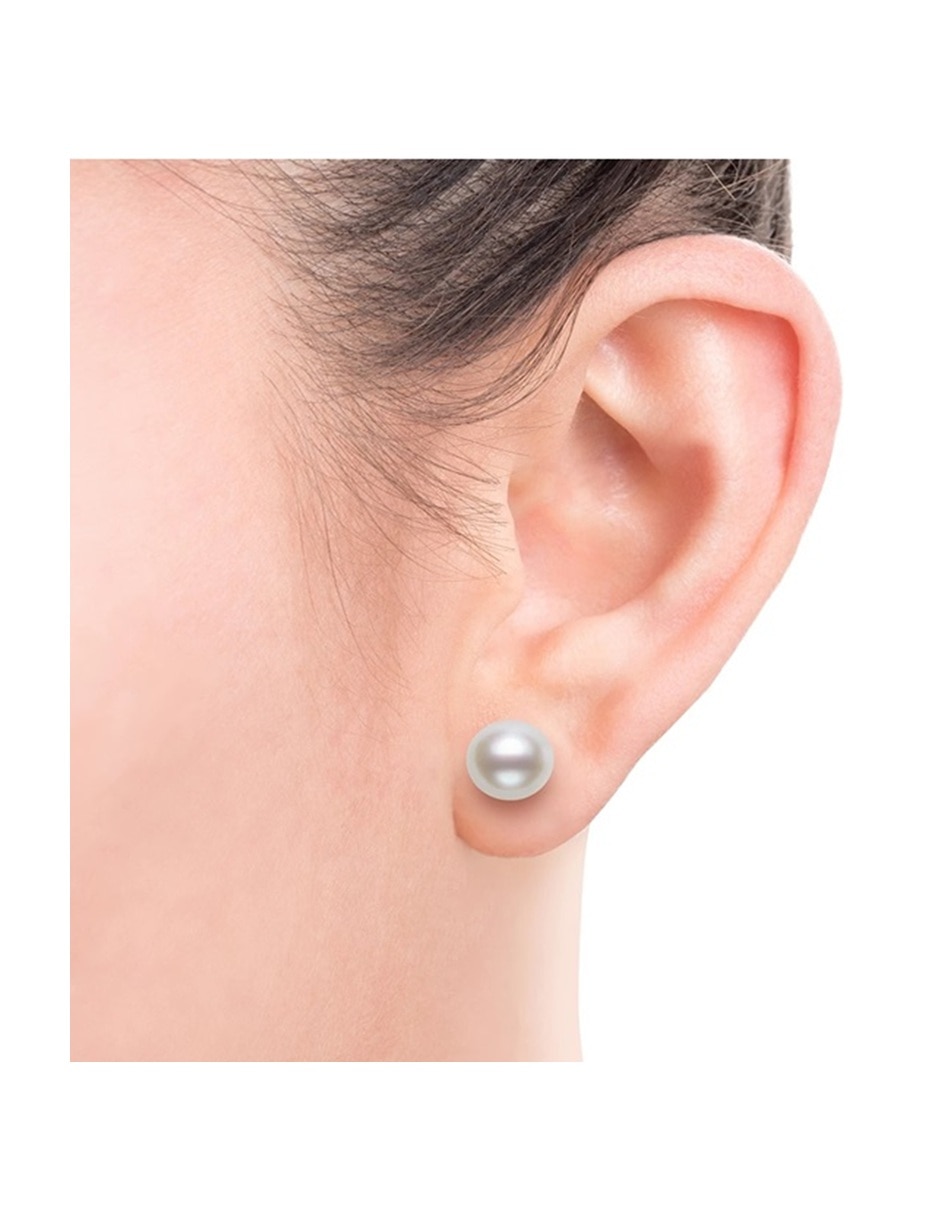 Set de collar y aretes clásico de oro 14 k perla cultivada 6