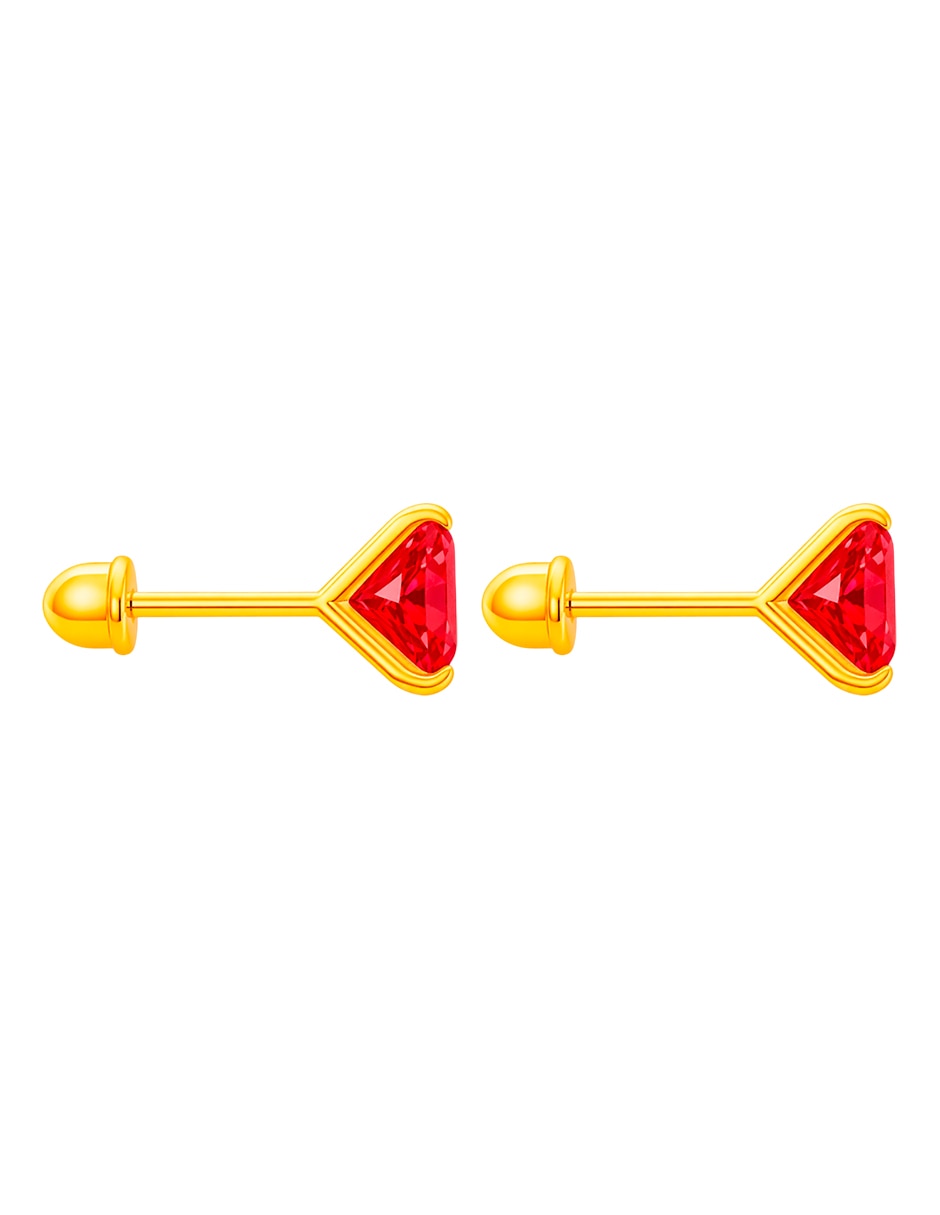 Broqueles de (si aplica) No aplica SIN FAMILIA de Oro amarillo 14 K con acabado Brillante Zirconia 2