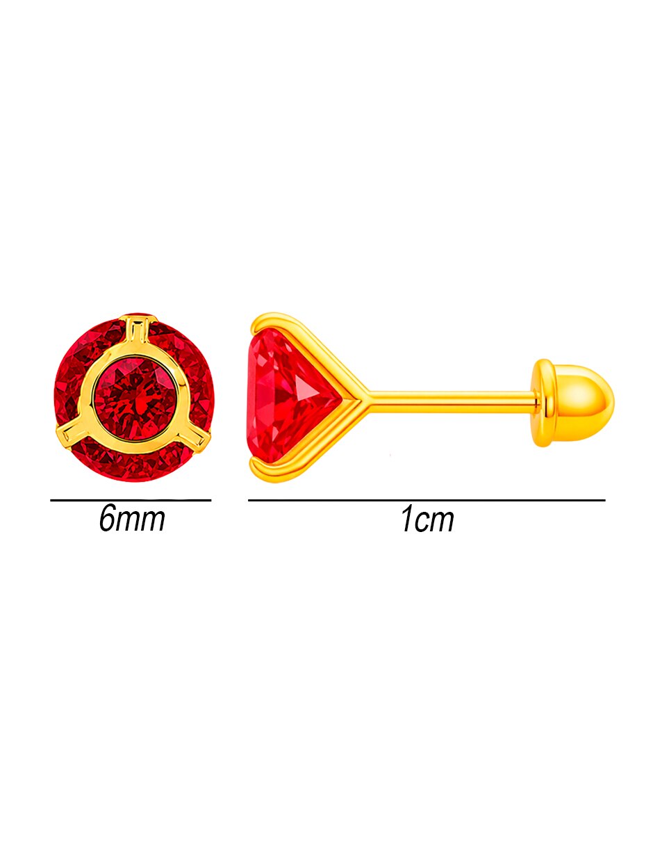 Broqueles de (si aplica) No aplica SIN FAMILIA de Oro amarillo 14 K con acabado Brillante Zirconia 5