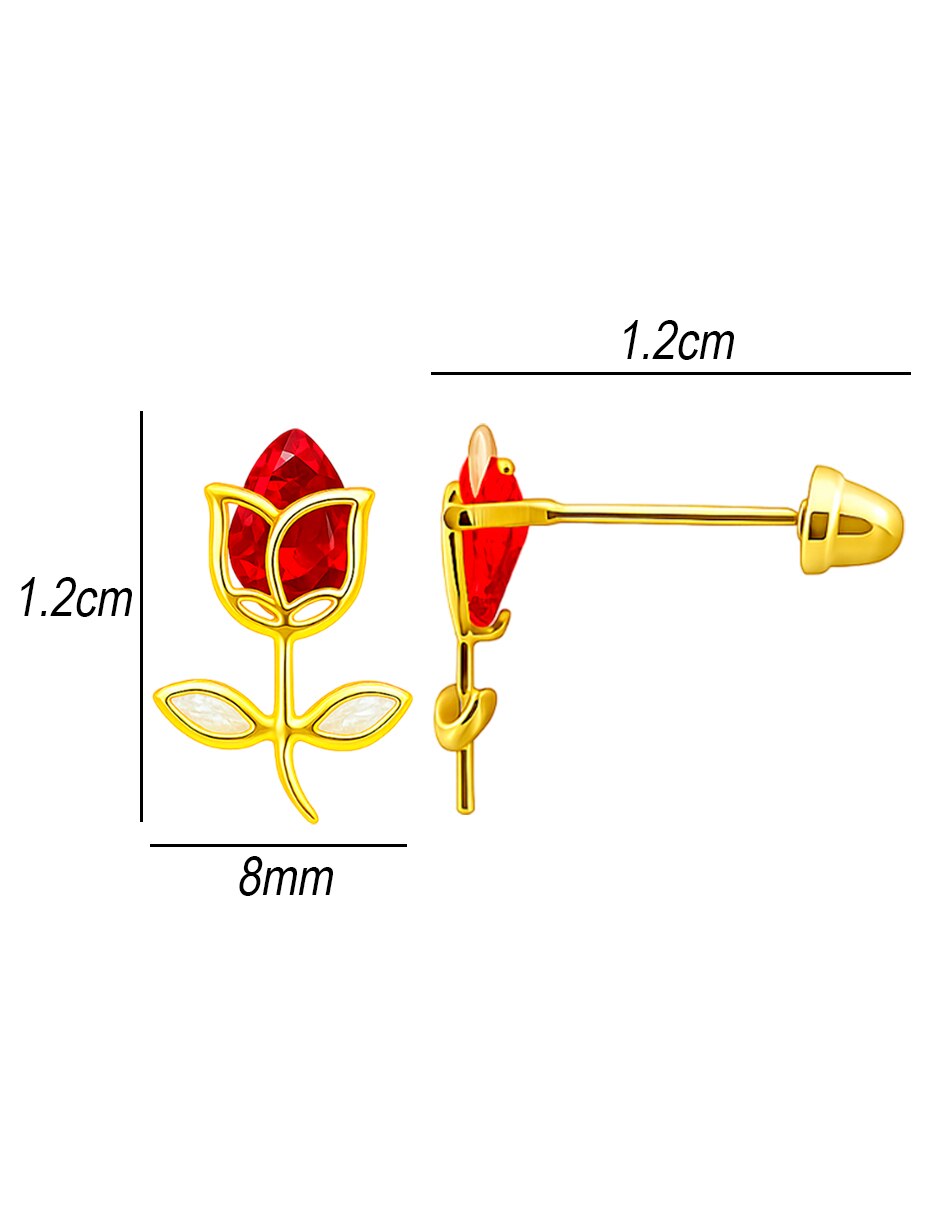 Broqueles de (si aplica) No aplica SIN FAMILIA de Oro amarillo 14 K con acabado Brillante Zirconia 6