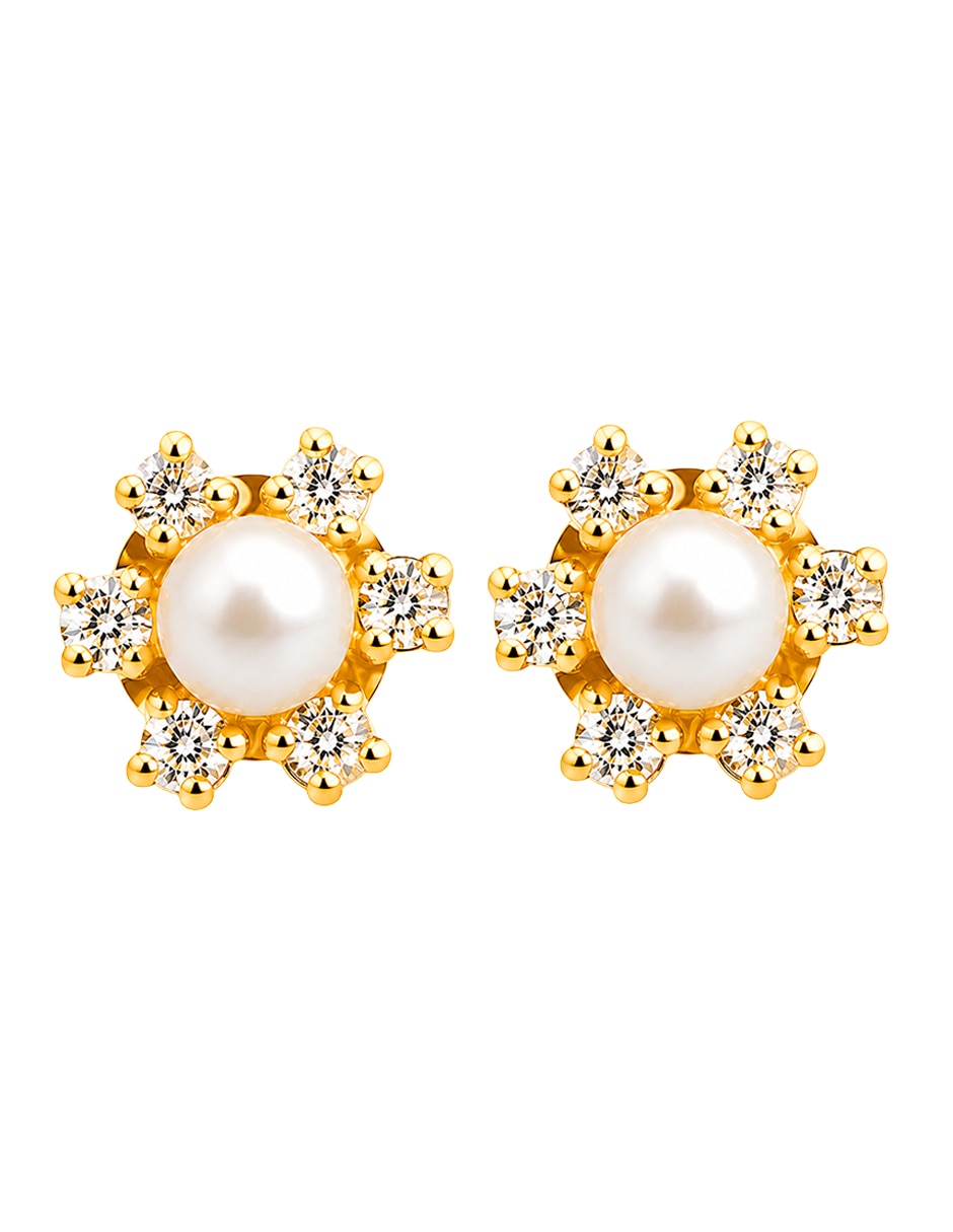 Broqueles de (si aplica) No aplica SIN FAMILIA de Oro amarillo 14 K con acabado Brillante Perla con zirconia Broqueles de (si aplica) No aplica SIN FAMILIA de Oro amarillo 14 K con acabado Brillante Perla con zirconia