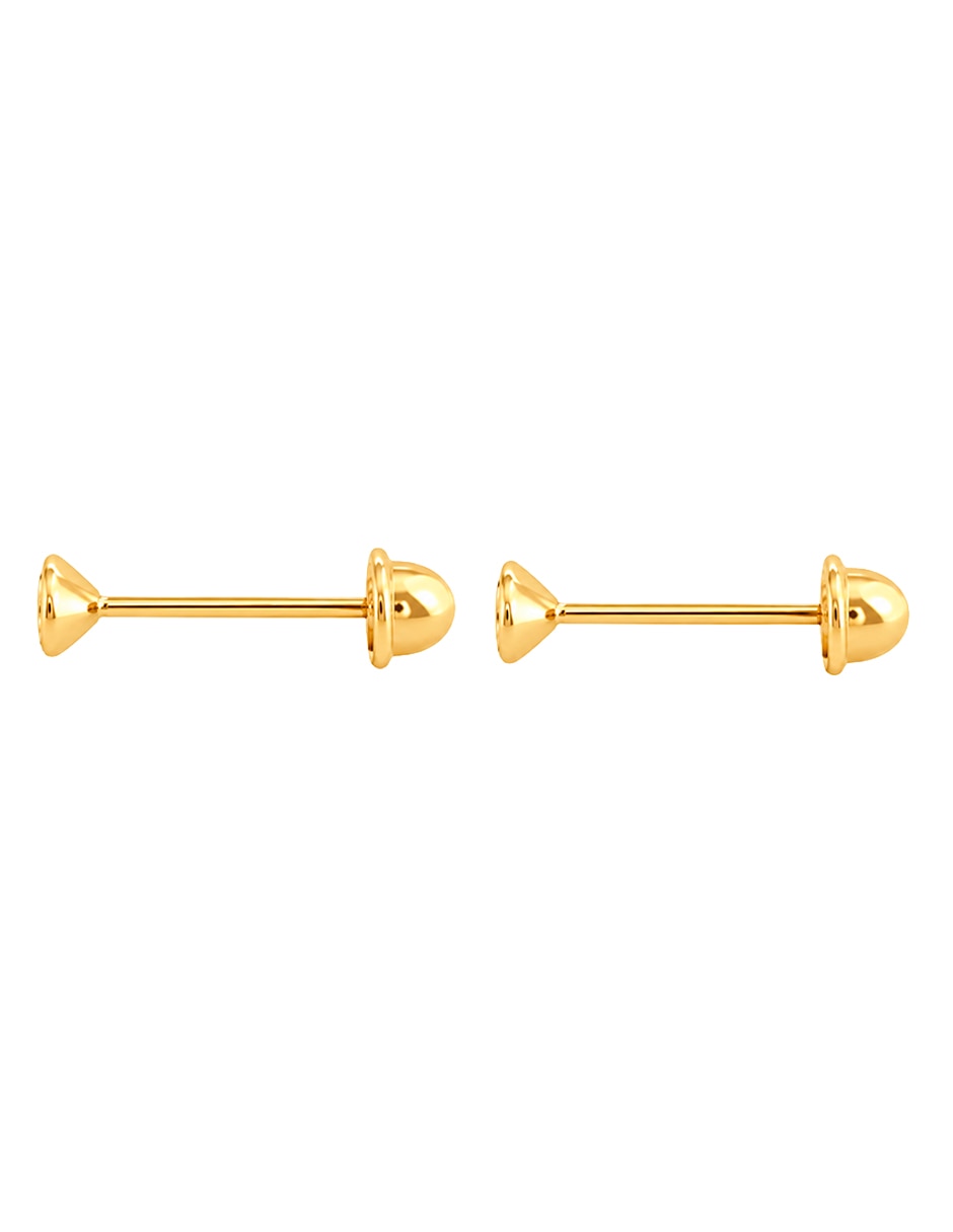 Broqueles de (si aplica) No aplica SIN FAMILIA de Oro amarillo 14 K con acabado Brillante Zirconia 4