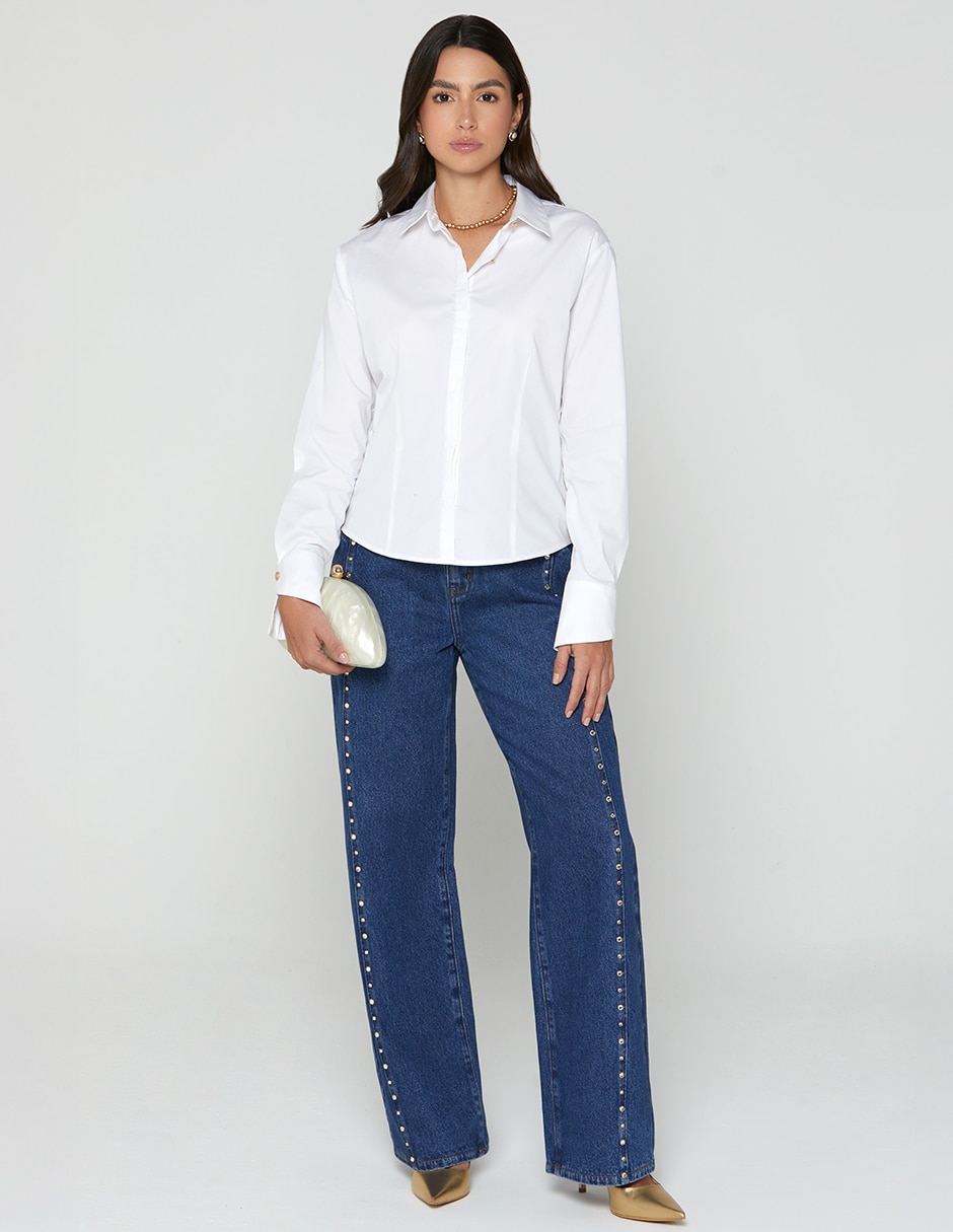 Blusa camisera Sin familia o colección manga Larga para mujer 4