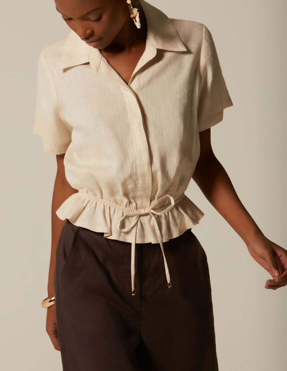 Blusa peplum Sin familia o colección manga Corta para mujer Blusa peplum Sin familia o colección manga Corta para mujer