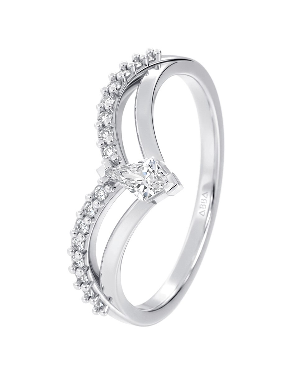 Anillo 10 k de oro zirconia brillante 4