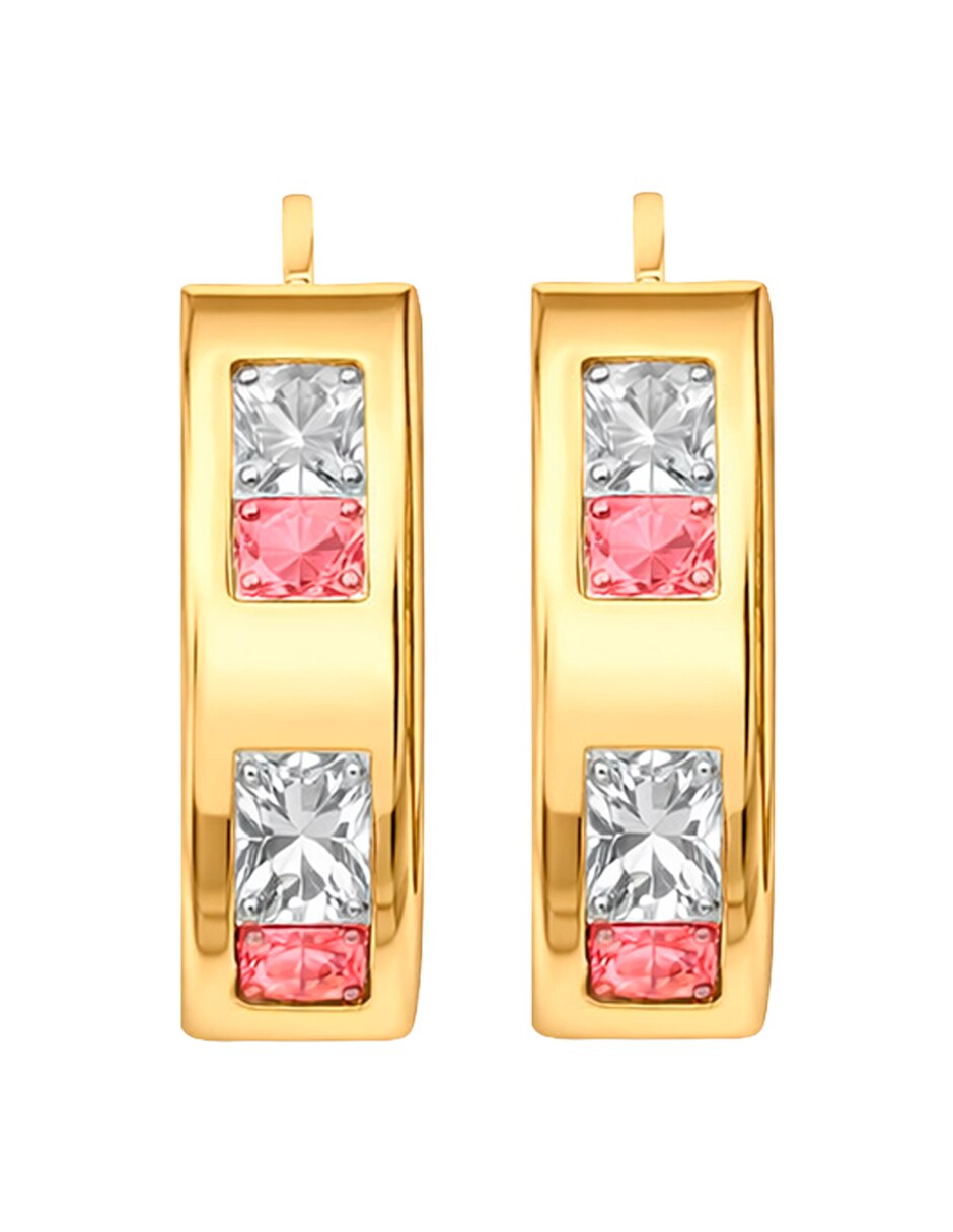 Huggies de (si aplica) No aplica Sin familia de Oro 14 K con acabado Brillante Zirconia 2