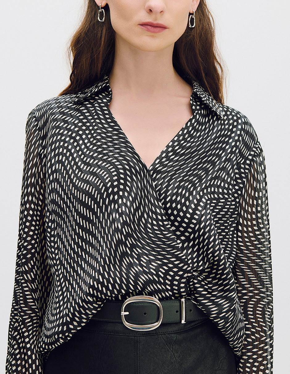 Blusa envolvente ONIX manga Larga para mujer 4