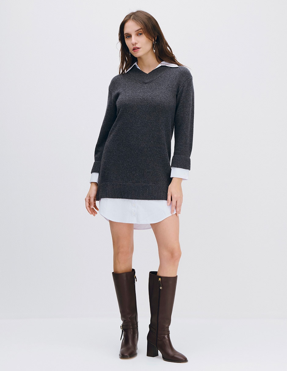 Vestido midi casual aura para mujer