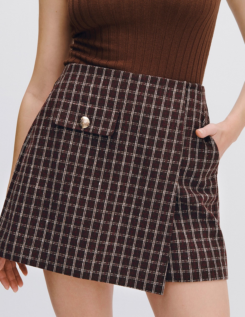 Falda/Falda short/Falda pantalón Mini de Poliéster a la (si aplica) Cintura 4