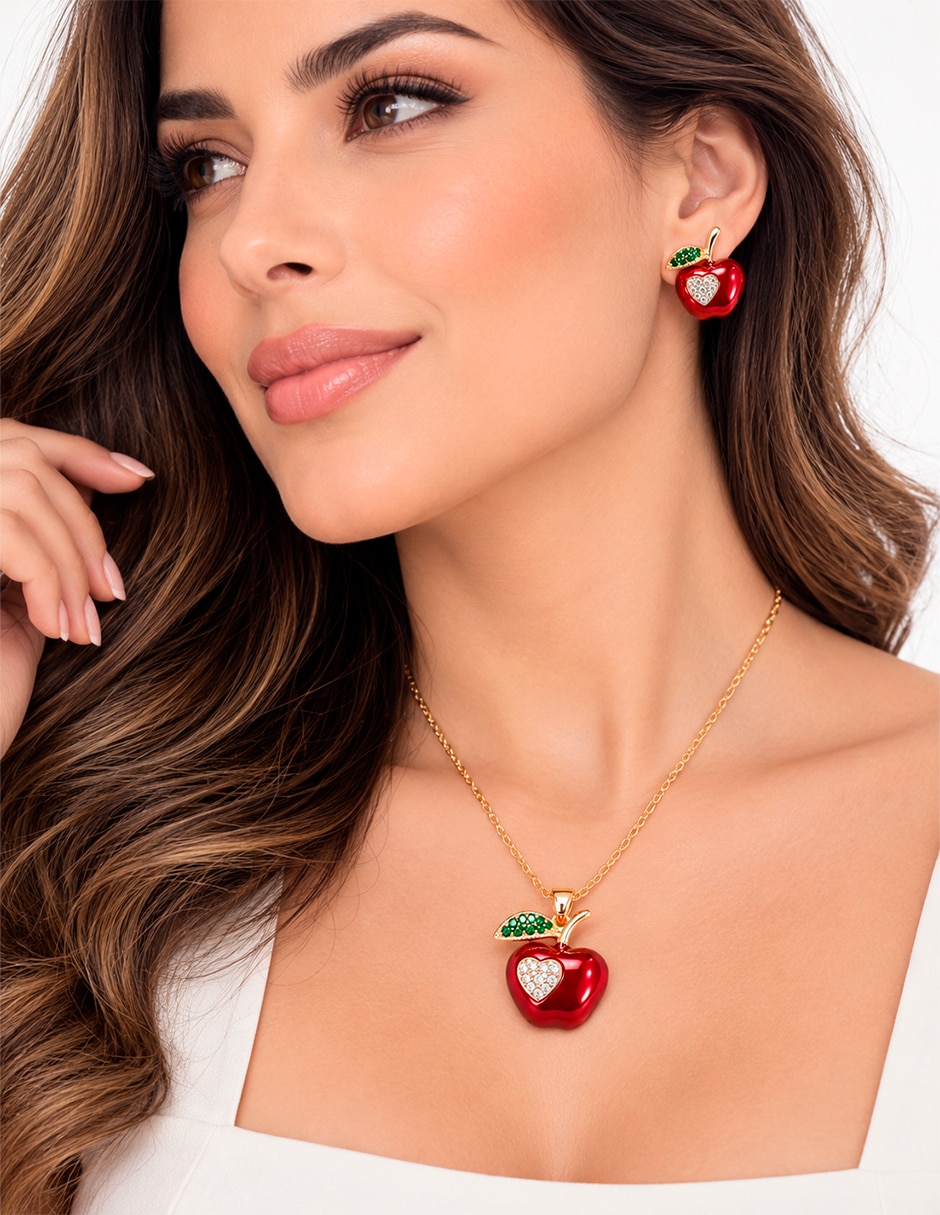 Set de collar y aretes No aplica de Acero inoxidable Sin kilataje Sin gema 4