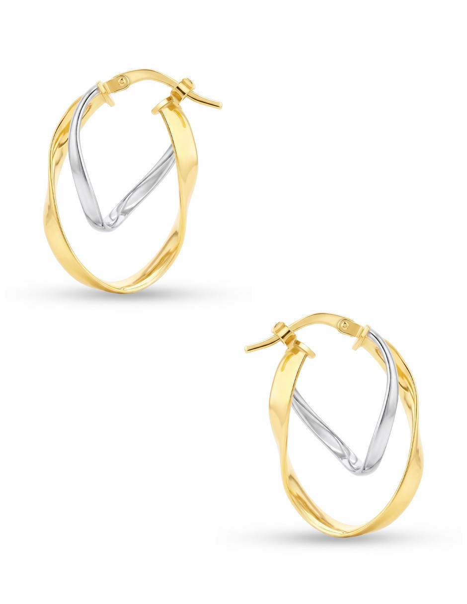 Arracadas de plata vermeil p 925 y 14 k con acabado brillante 3