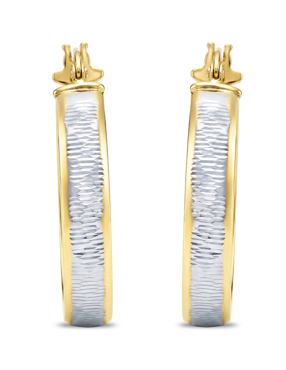 Arracadas de plata vermeil p 925 y 14 k con acabado brillante