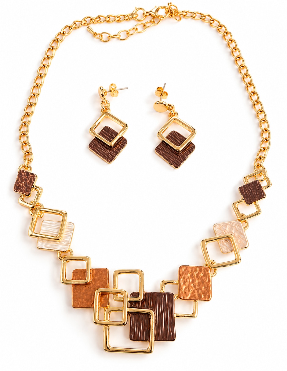 Set de collar y aretes de acero inoxidable 1