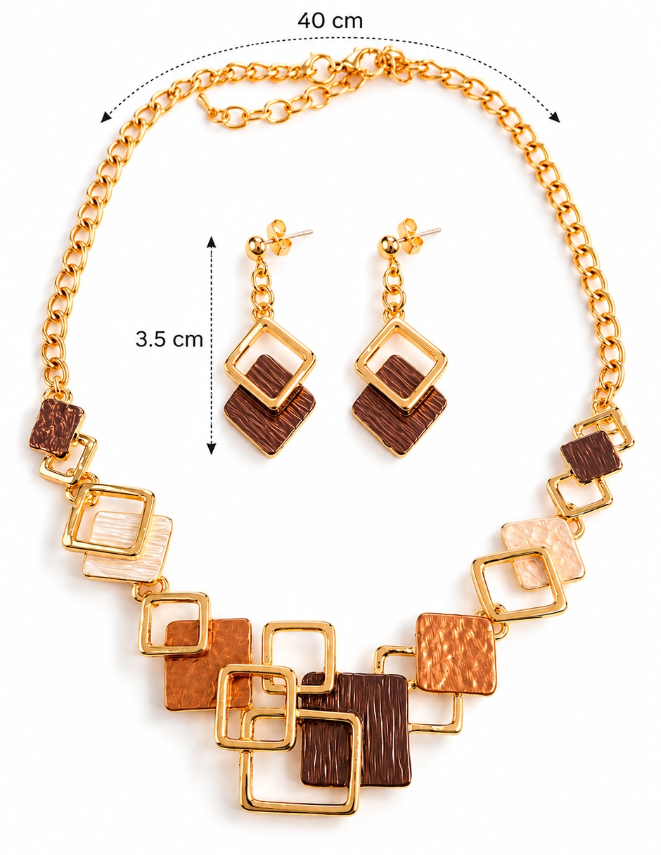 Set de collar y aretes de acero inoxidable 2