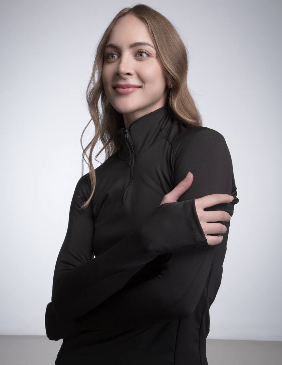 Chamarra para multidisciplina active trainning black and white para mujer Chamarra para multidisciplina active trainning black and white para mujer