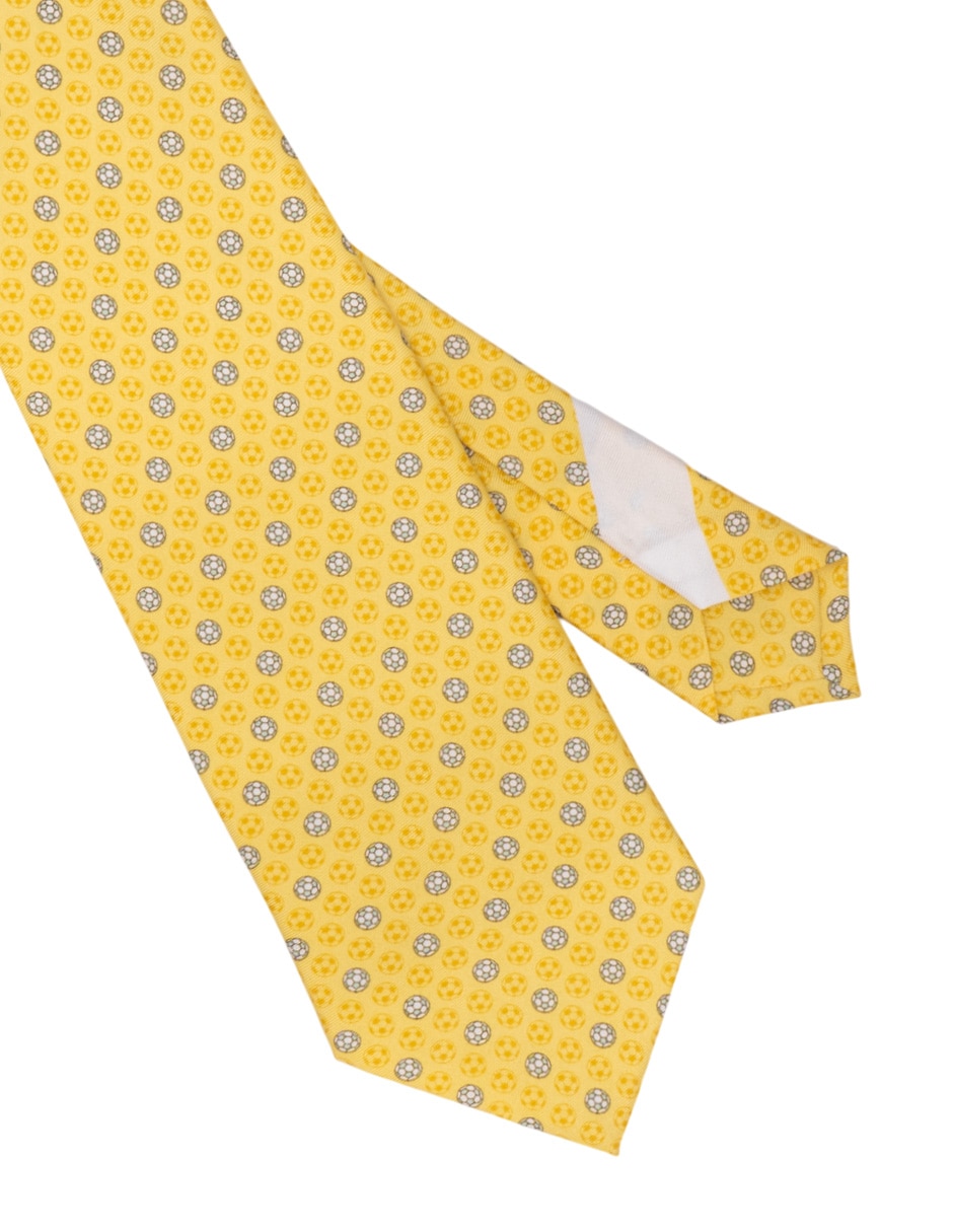 Corbata regular de seda estampado gráfico para hombre 3