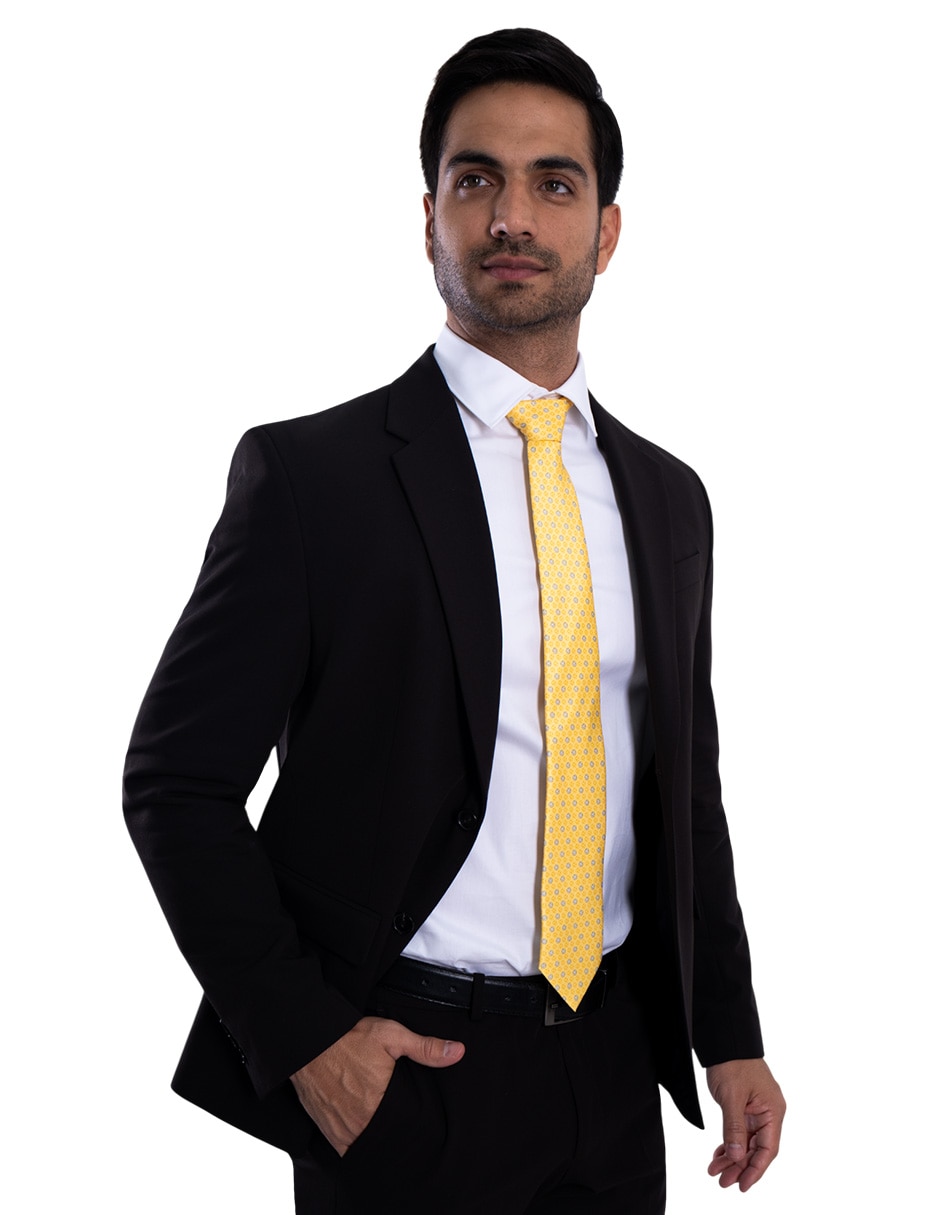 Corbata regular de seda estampado gráfico para hombre